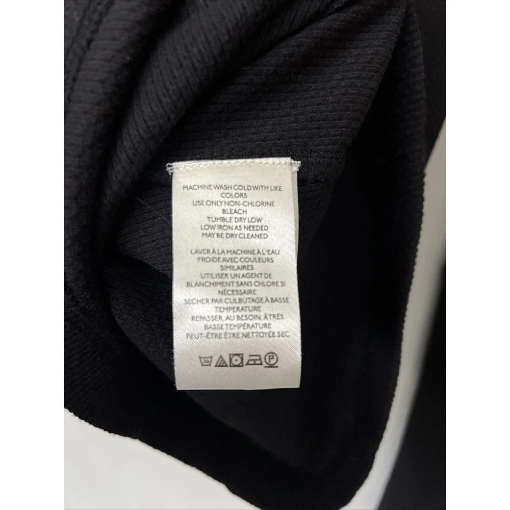 Free People A Little Unruly Thermal Pullover Black Metal Sleeve Size XS Fall